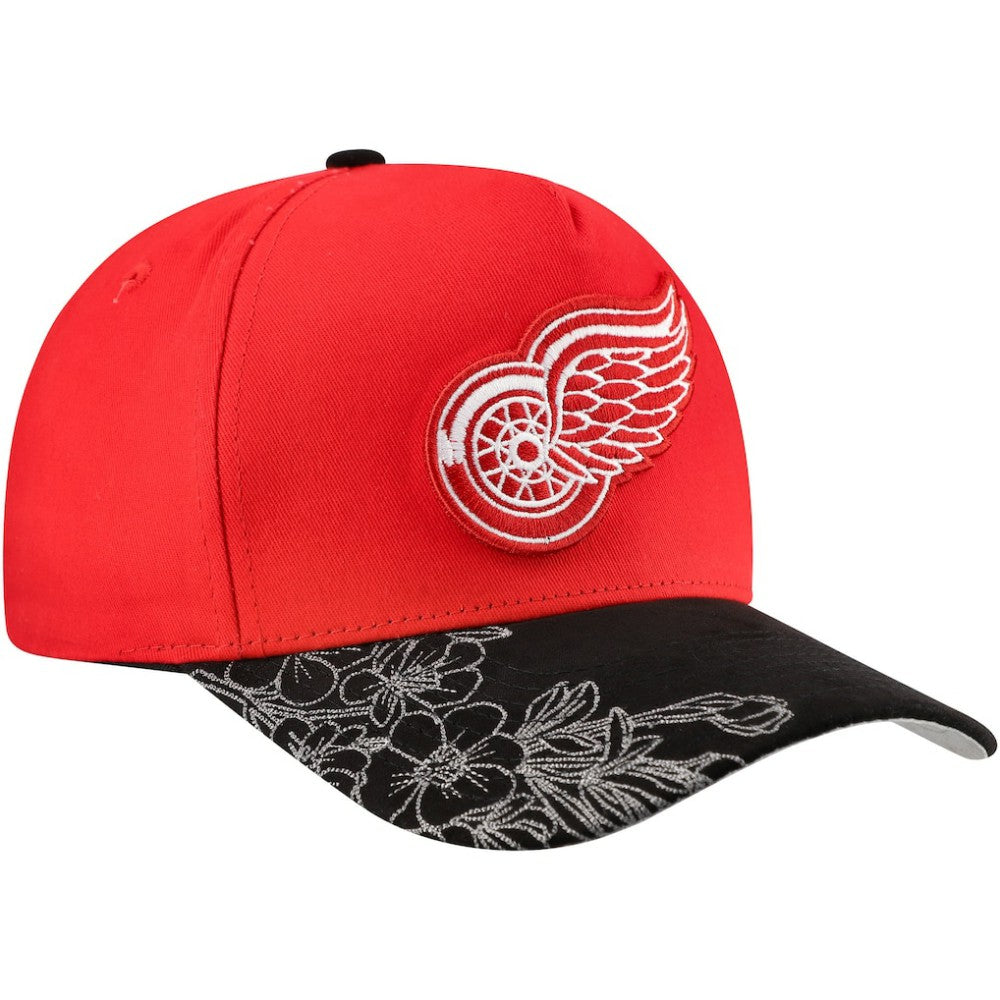 NHL Red/Black Detroit Red Wings Mitchell & Ness May Flowers Pro Crown Adjustable Hat