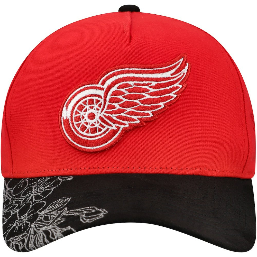 NHL Red/Black Detroit Red Wings Mitchell & Ness May Flowers Pro Crown Adjustable Hat