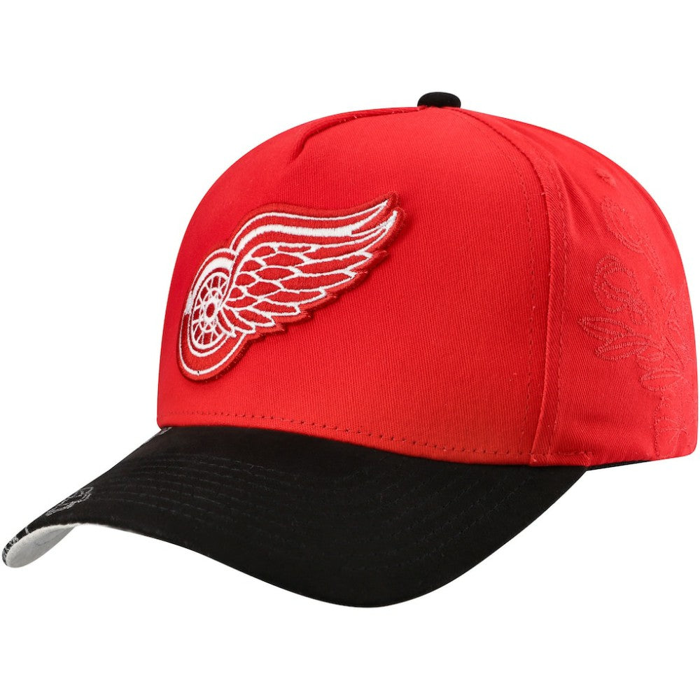 NHL Red/Black Detroit Red Wings Mitchell & Ness May Flowers Pro Crown Adjustable Hat