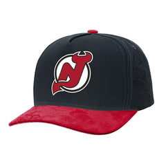 NHL Black/Red New Jersey Devils Mitchell & Ness May Flowers Pro Crown Adjustable Hat