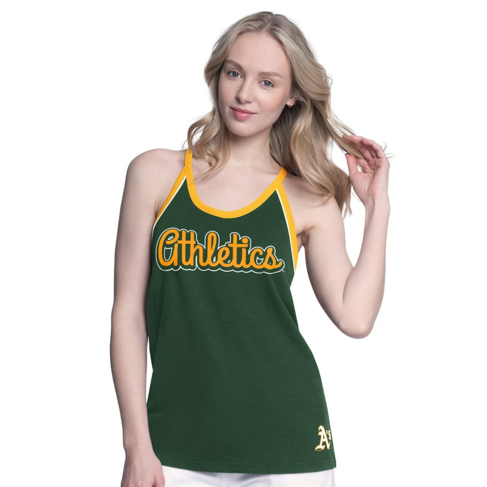 MLB Athletics G-III 4Her by Carl Banks Women's Curveball Racerback Tank Top