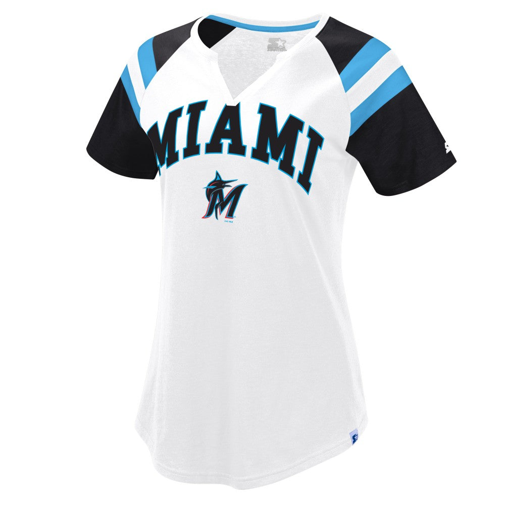 MLB Miami Marlins Starter Women's Game On Notch Neck Raglan T-Shirt