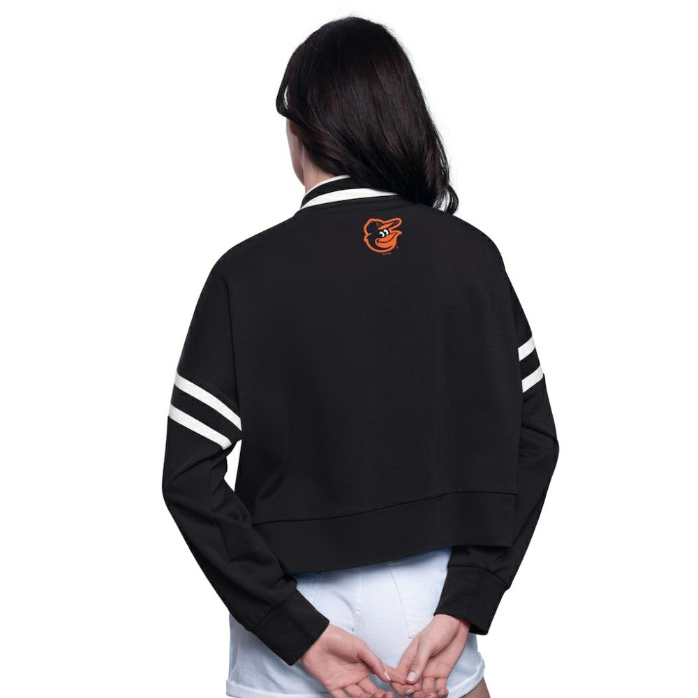MLB Baltimore Orioles Starter Women's Power Play Cropped Pullover Sweatshirt