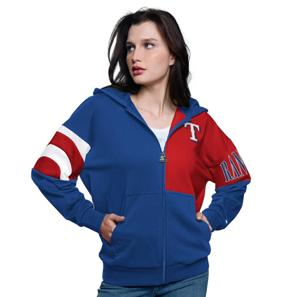 MLB Texas Rangers Starter Women's Curve Ball Full Zip Hoodie Sweatshirt