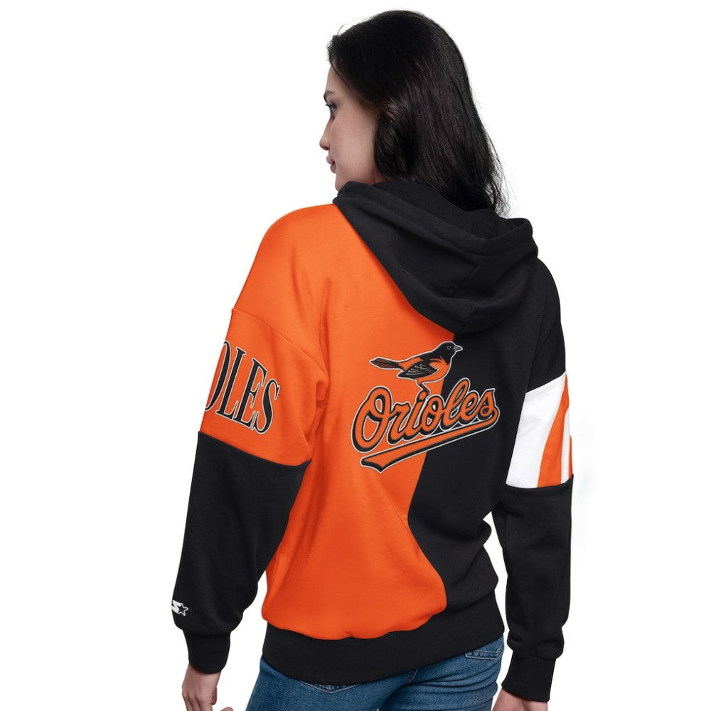 MLB Baltimore Orioles Starter Women's Curve Ball Full Zip Hoodie Sweatshirt