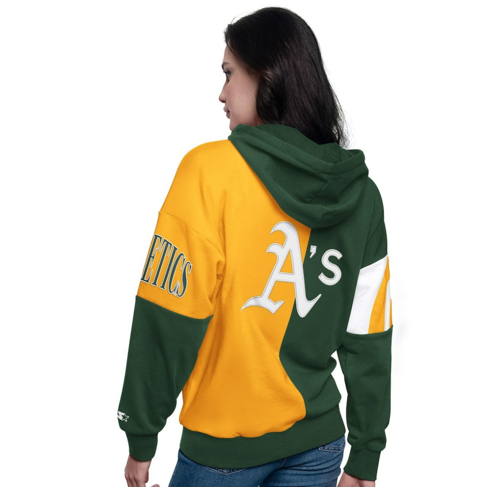 MLB Athletics Starter Women's Curve Ball Full Zip Hoodie Sweatshirt