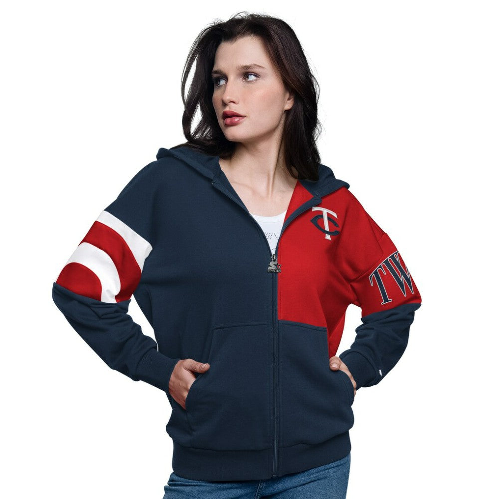 MLB Minnesota Twins Starter Women's Curve Ball Full Zip Hoodie Sweatshirt