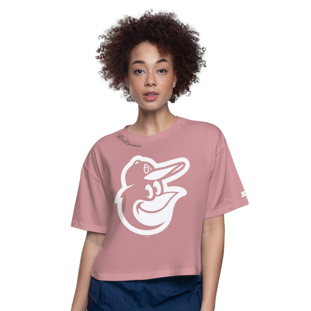 MLB Baltimore Orioles Starter Women's Play the Ball Boxy Cropped T-Shirt