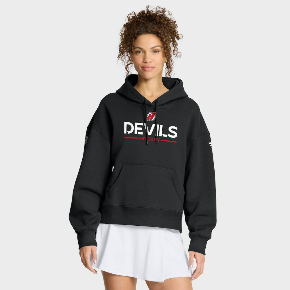 NHL Black New Jersey Devils Fanatics Women's Authentic Pro Primary Pullover Hoodie