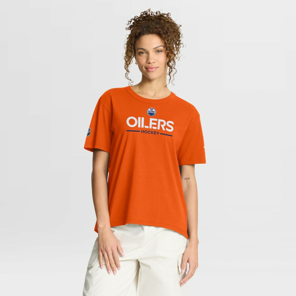 NHL Orange Edmonton Oilers Fanatics Women's Authentic Pro Primary T-Shirt