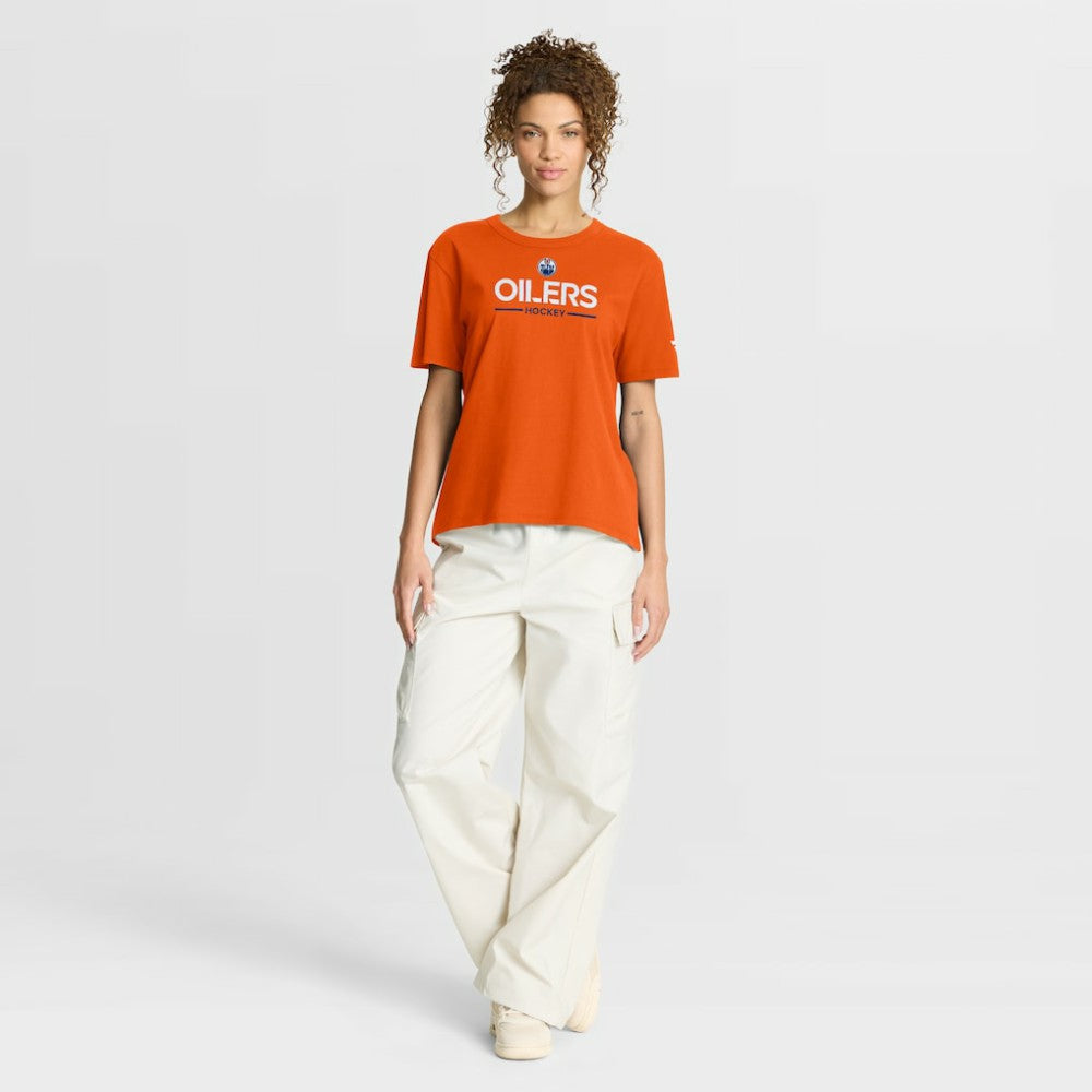 NHL Orange Edmonton Oilers Fanatics Women's Authentic Pro Primary T-Shirt