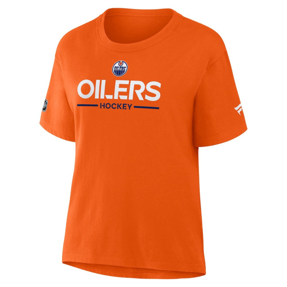 NHL Orange Edmonton Oilers Fanatics Women's Authentic Pro Primary T-Shirt