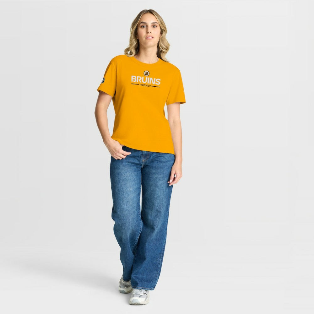 NHL Gold Boston Bruins Fanatics Women's Authentic Pro Primary T-Shirt