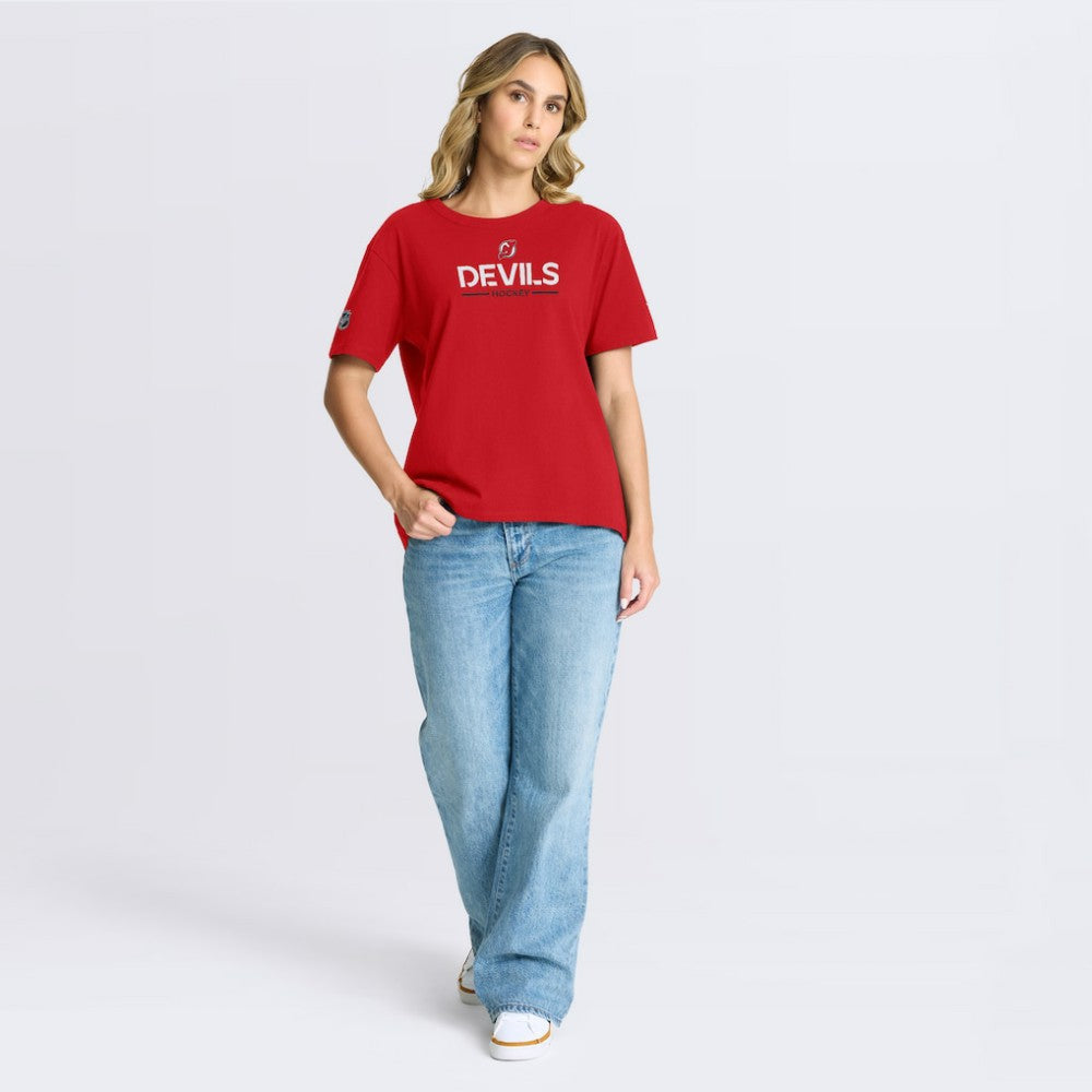 NHL Red New Jersey Devils Fanatics Women's Authentic Pro Primary T-Shirt