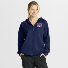 NHL Navy New York Rangers Fanatics Women's Authentic Pro Rink Raglan Full-Zip Hoodie