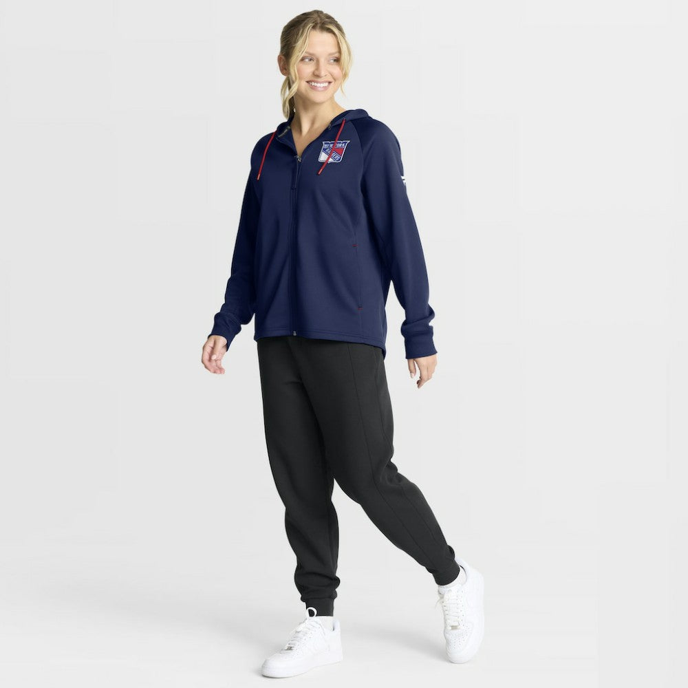 NHL Navy New York Rangers Fanatics Women's Authentic Pro Rink Raglan Full-Zip Hoodie