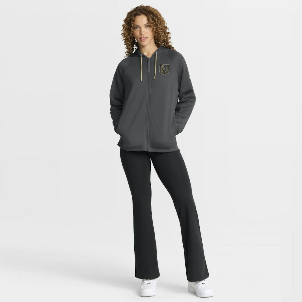 NHL Black Vegas Golden Knights Fanatics Women's Authentic Pro Rink Raglan Full-Zip Hoodie