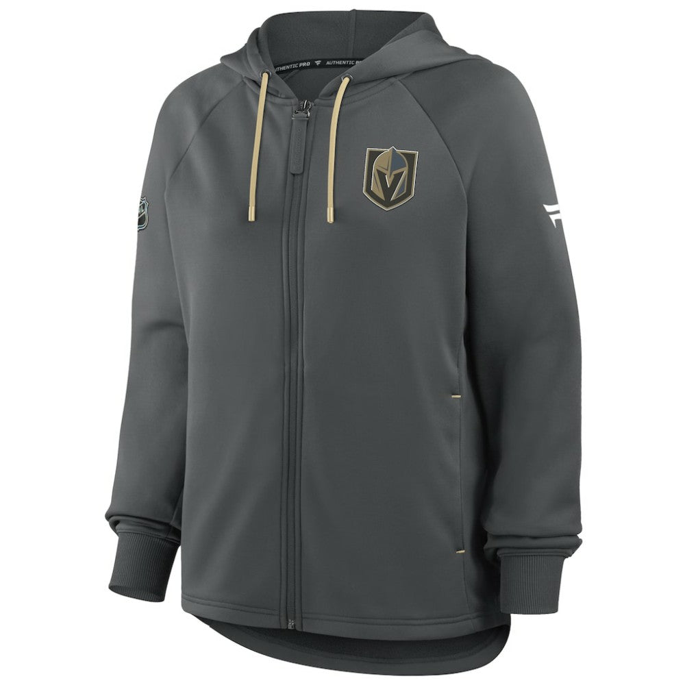 NHL Black Vegas Golden Knights Fanatics Women's Authentic Pro Rink Raglan Full-Zip Hoodie