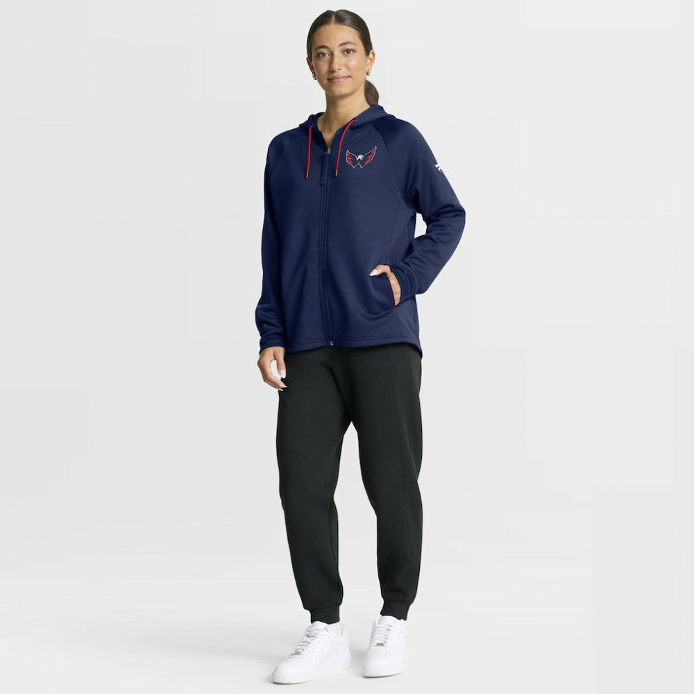 NHL Navy Washington Capitals Fanatics Women's Authentic Pro Rink Raglan Full-Zip Hoodie