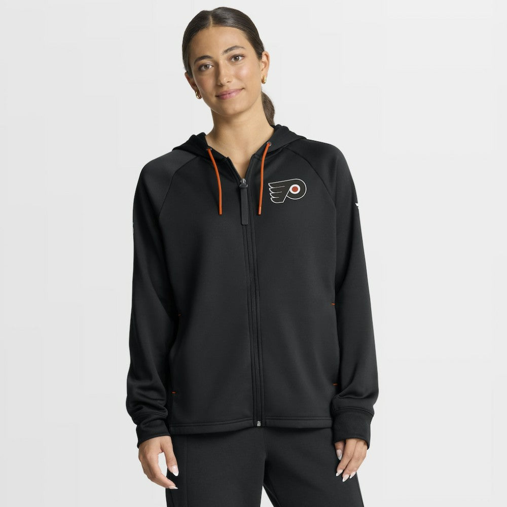 NHL Black Philadelphia Flyers Fanatics Women's Authentic Pro Rink Raglan Full-Zip Hoodie