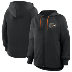 NHL Black Philadelphia Flyers Fanatics Women's Authentic Pro Rink Raglan Full-Zip Hoodie