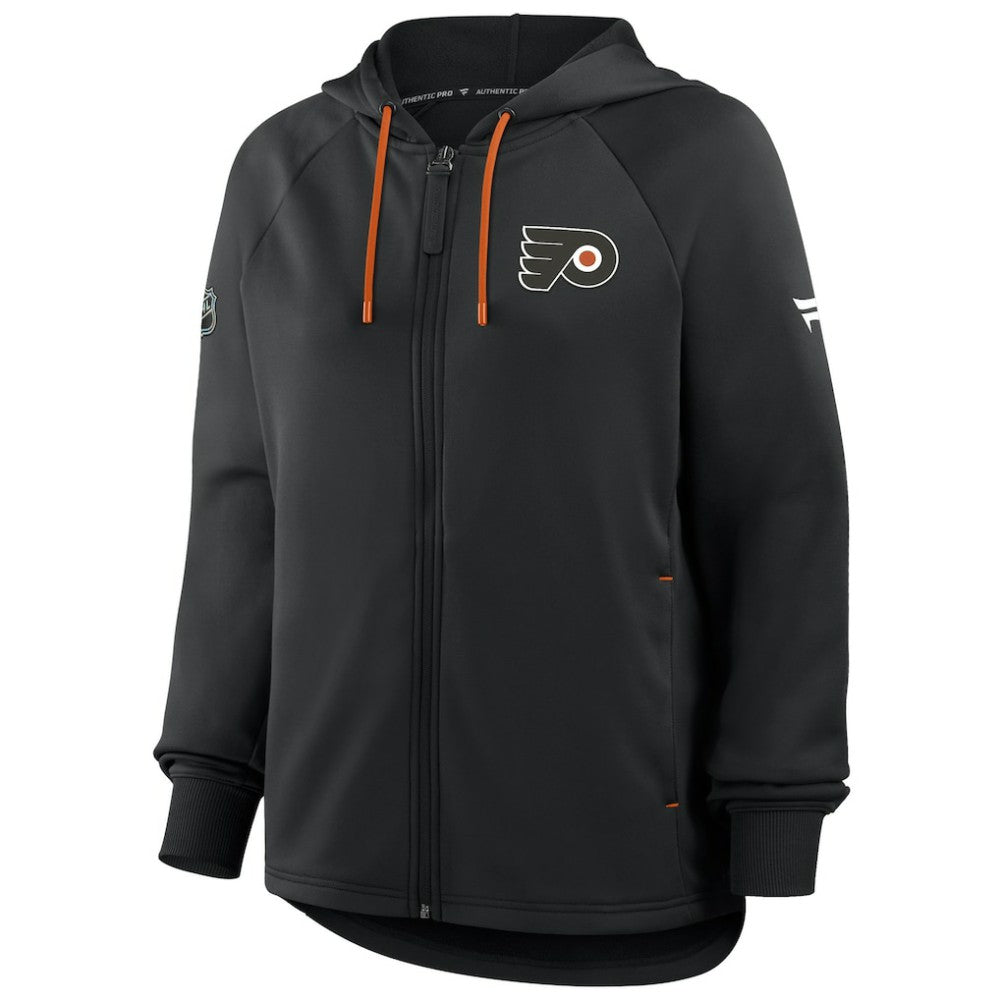 NHL Black Philadelphia Flyers Fanatics Women's Authentic Pro Rink Raglan Full-Zip Hoodie