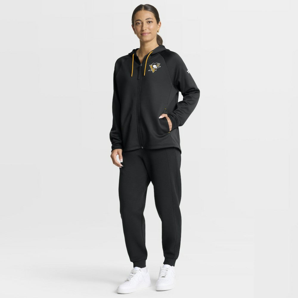 NHL Black Pittsburgh Penguins Fanatics Women's Authentic Pro Rink Raglan Full-Zip Hoodie