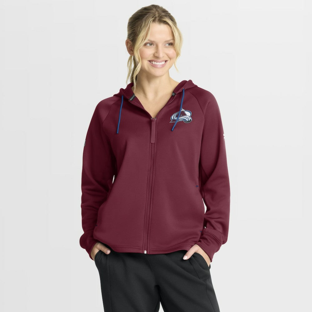 NHL Burgundy Colorado Avalanche Fanatics Women's Authentic Pro Rink Raglan Full-Zip Hoodie