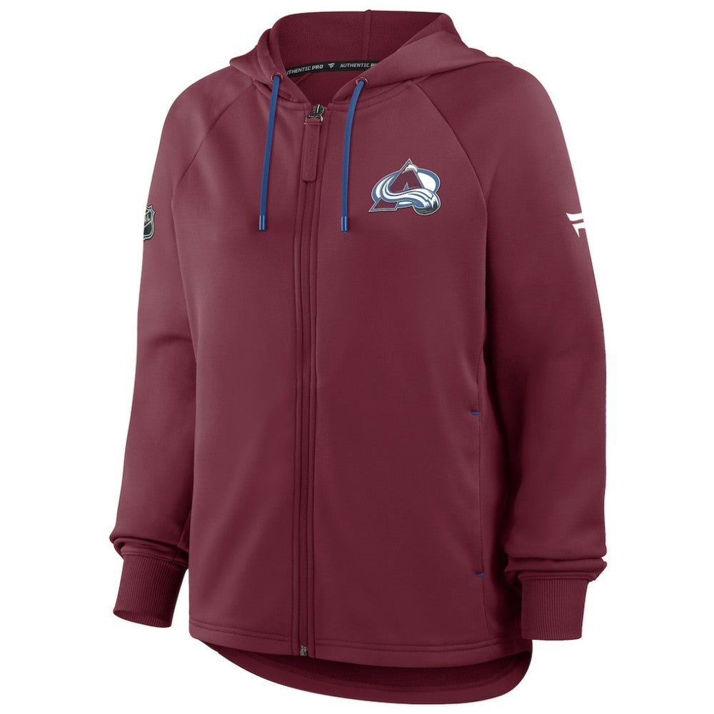 NHL Burgundy Colorado Avalanche Fanatics Women's Authentic Pro Rink Raglan Full-Zip Hoodie