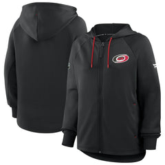 NHL Black Carolina Hurricanes Fanatics Women's Authentic Pro Rink Raglan Full-Zip Hoodie