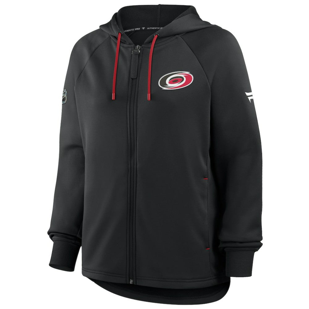NHL Black Carolina Hurricanes Fanatics Women's Authentic Pro Rink Raglan Full-Zip Hoodie