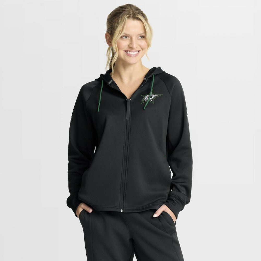 NHL Black Dallas Stars Fanatics Women's Authentic Pro Rink Raglan Full-Zip Hoodie