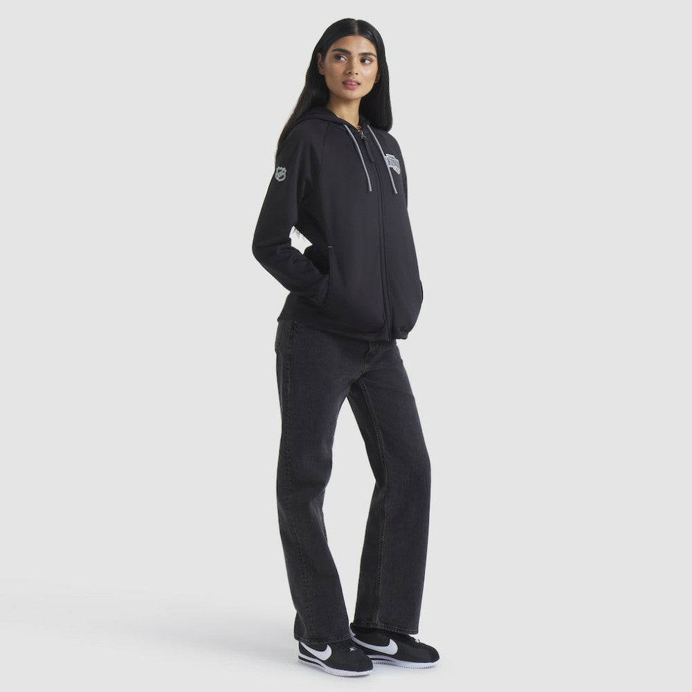 NHL Black Los Angeles Kings Fanatics Women's Authentic Pro Rink Raglan Full-Zip Hoodie