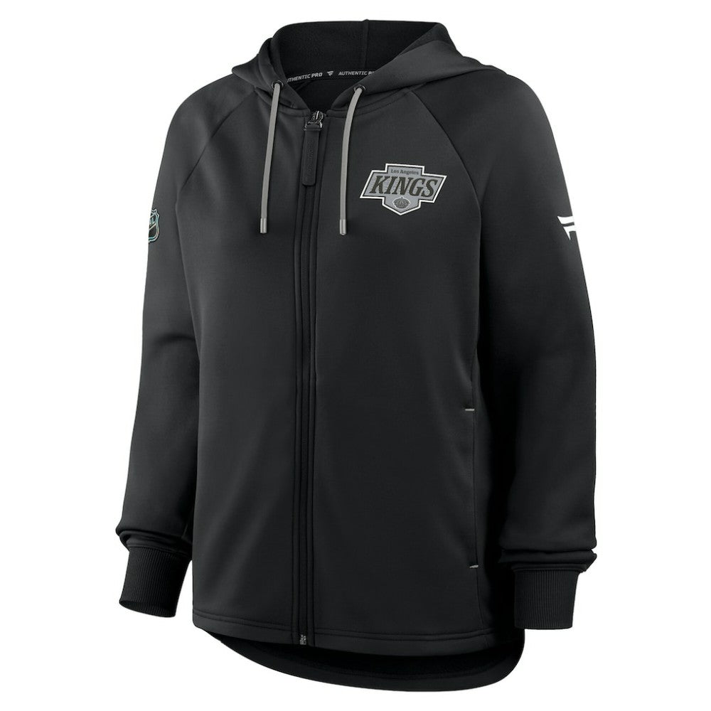 NHL Black Los Angeles Kings Fanatics Women's Authentic Pro Rink Raglan Full-Zip Hoodie