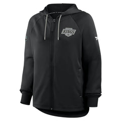 NHL Black Los Angeles Kings Fanatics Women's Authentic Pro Rink Raglan Full-Zip Hoodie