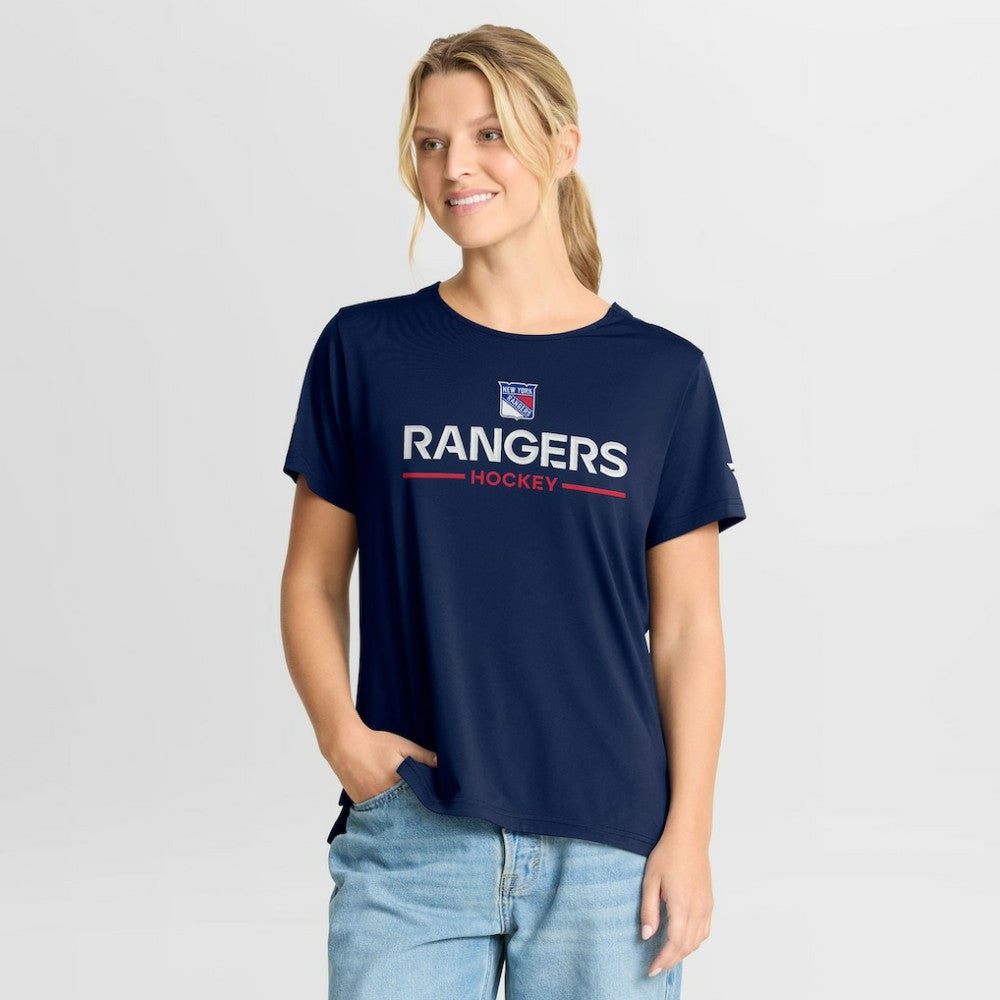 NHL Navy New York Rangers Fanatics Women's Authentic Pro Rink Tech T-Shirt