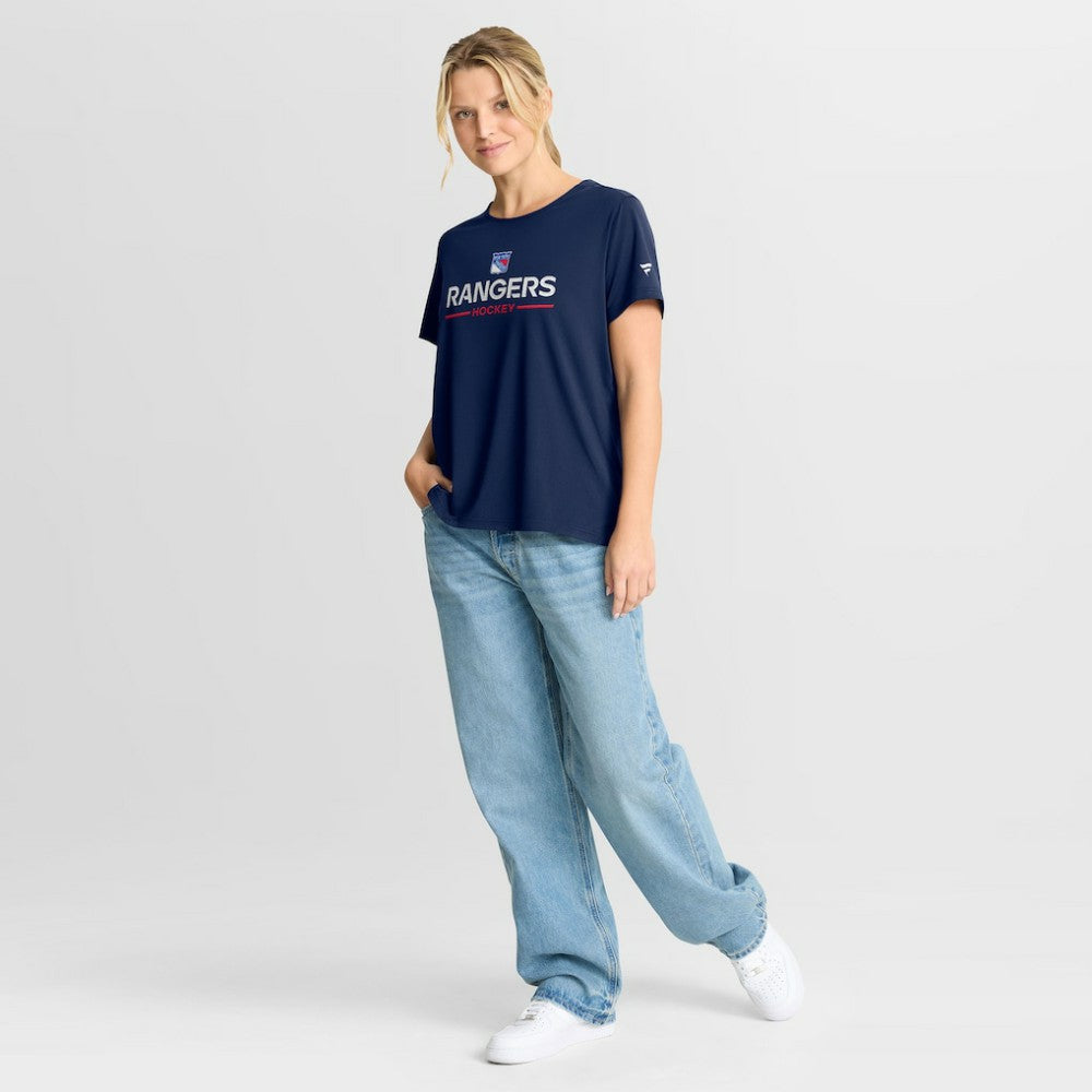 NHL Navy New York Rangers Fanatics Women's Authentic Pro Rink Tech T-Shirt