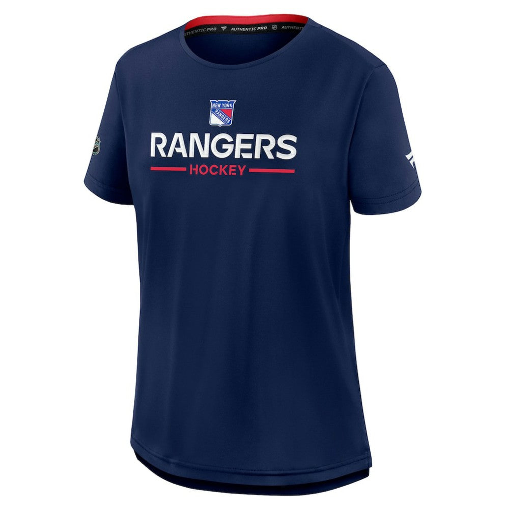 NHL Navy New York Rangers Fanatics Women's Authentic Pro Rink Tech T-Shirt