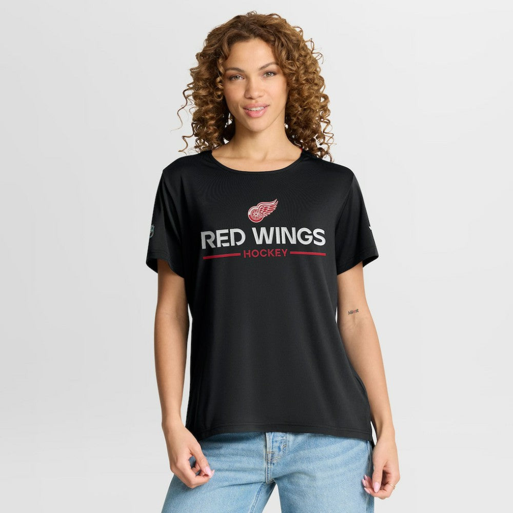 NHL Black Detroit Red Wings Fanatics Women's Authentic Pro Rink Tech T-Shirt