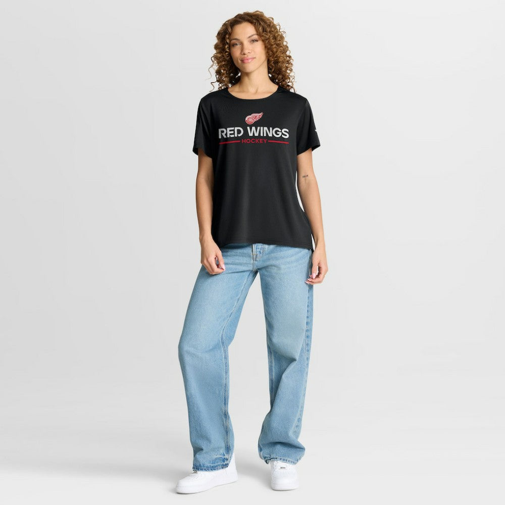 NHL Black Detroit Red Wings Fanatics Women's Authentic Pro Rink Tech T-Shirt