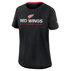 NHL Black Detroit Red Wings Fanatics Women's Authentic Pro Rink Tech T-Shirt