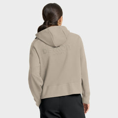 NHL Tan Detroit Red Wings Fanatics Women's Authentic Pro Road Tri-Blend Quarter-Zip Hoodie