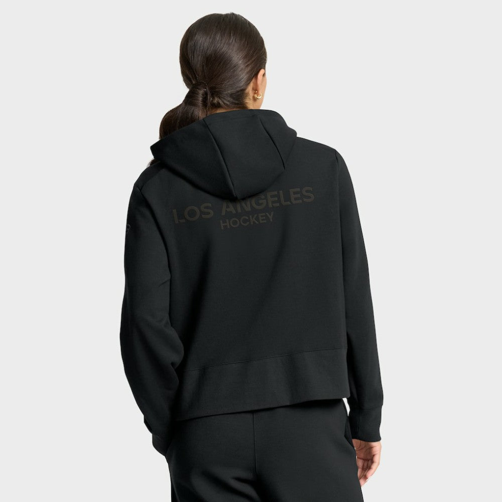 NHL Black Los Angeles Kings Fanatics Women's Authentic Pro Road Tri-Blend Quarter-Zip Hoodie
