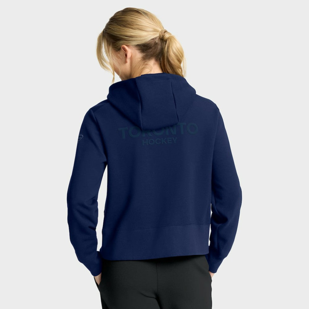 NHL Navy Toronto Maple Leafs Fanatics Women's Authentic Pro Road Tri-Blend Quarter-Zip Hoodie