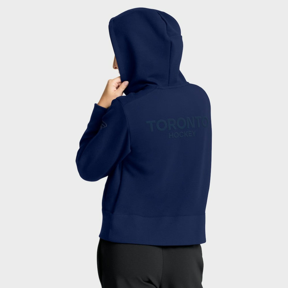 NHL Navy Toronto Maple Leafs Fanatics Women's Authentic Pro Road Tri-Blend Quarter-Zip Hoodie