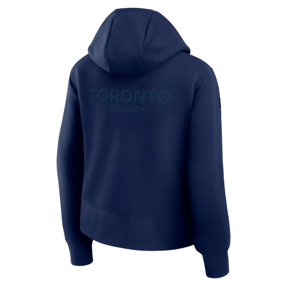 NHL Navy Toronto Maple Leafs Fanatics Women's Authentic Pro Road Tri-Blend Quarter-Zip Hoodie