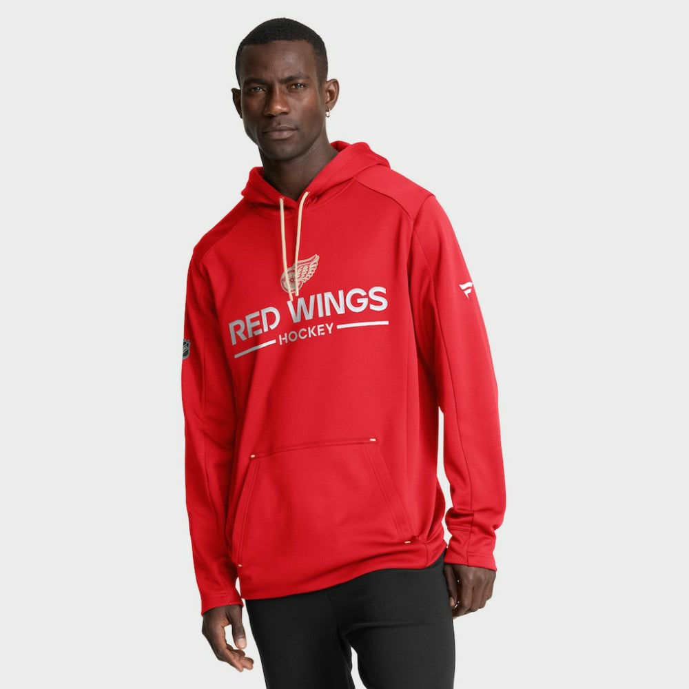NHL Red Detroit Red Wings Fanatics Authentic Pro Centennial Rink Hoodie - Red