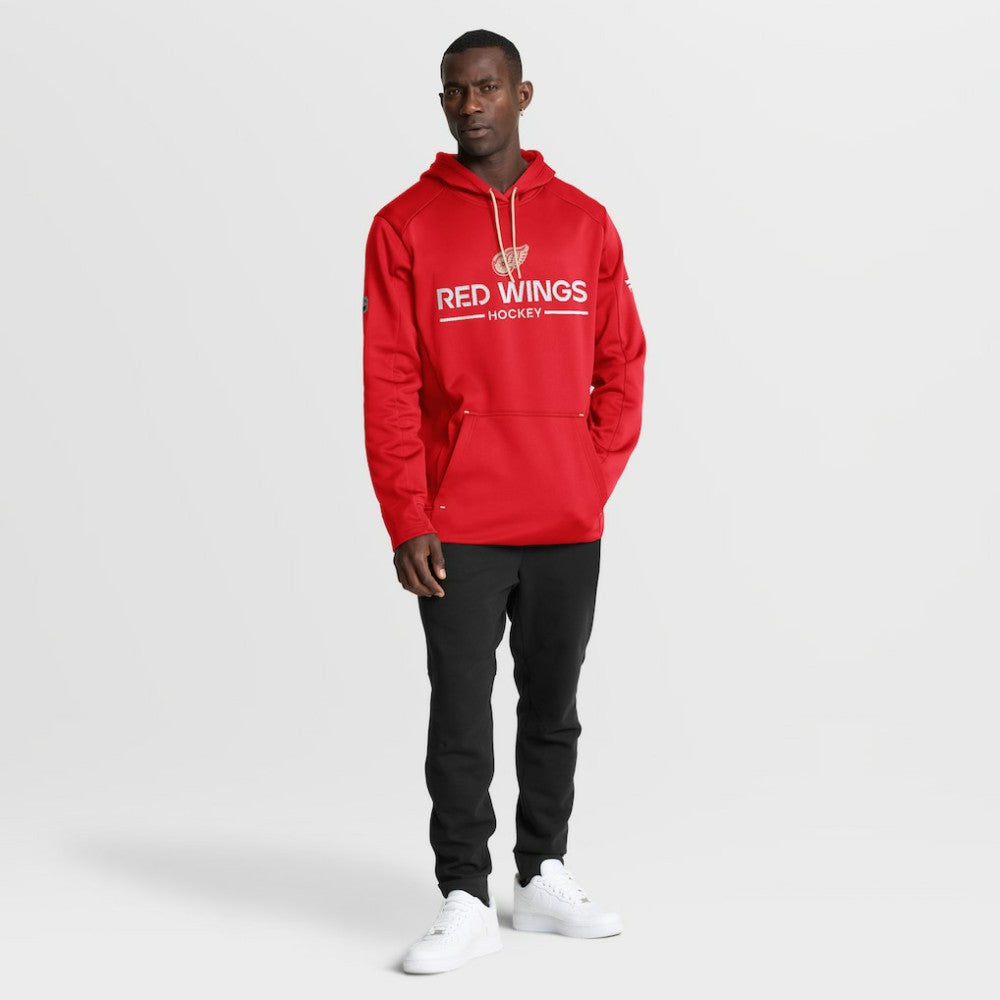 NHL Red Detroit Red Wings Fanatics Authentic Pro Centennial Rink Hoodie - Red