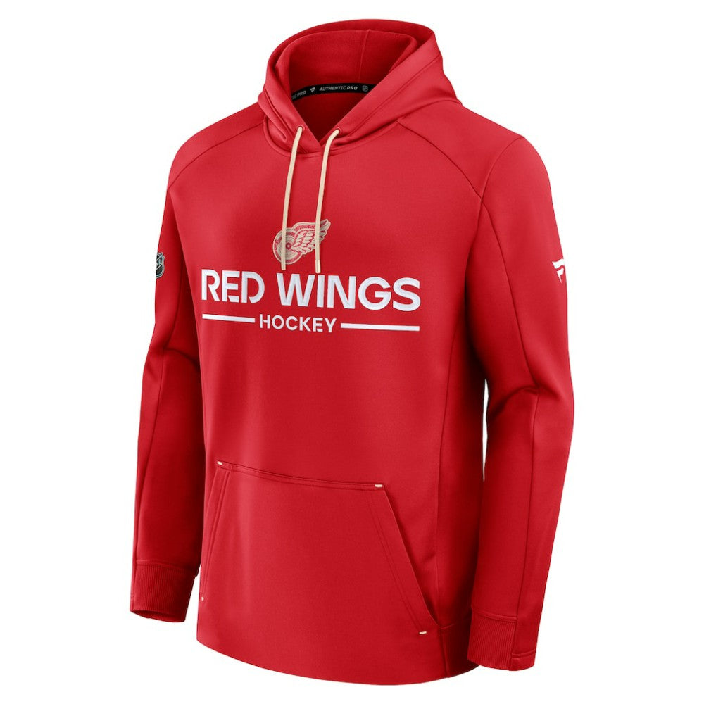 NHL Red Detroit Red Wings Fanatics Authentic Pro Centennial Rink Hoodie - Red