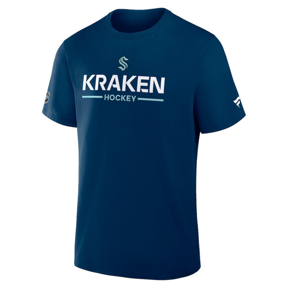 NHL Deep Sea Blue Seattle Kraken Fanatics Authentic Pro Primary T-Shirt